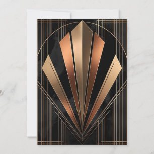 Art Deco Metallic Geometric Elegance Holiday Card