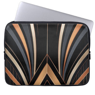 Art Deco Metallic Geometric Elegance Laptop Sleeve