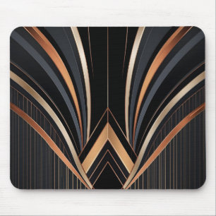 Art Deco Metallic Geometric Elegance Mouse Pad