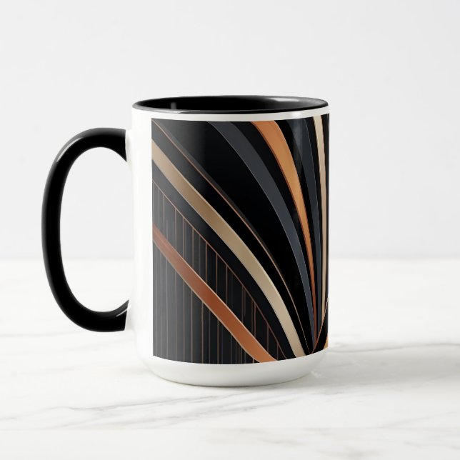 Art Deco Metallic Geometric Elegance Mug (Left)