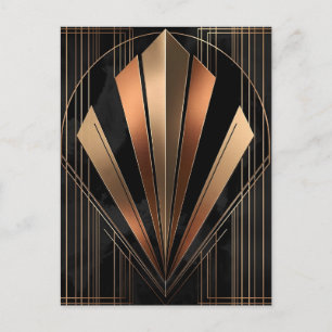 Art Deco Metallic Geometric Elegance Postcard