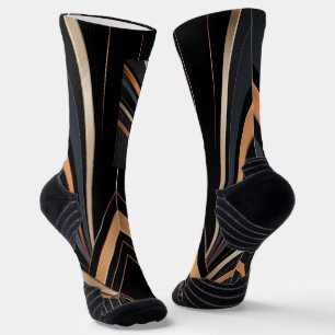 Art Deco Metallic Geometric Elegance Socks