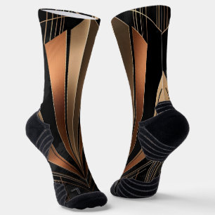 Art Deco Metallic Geometric Elegance Socks