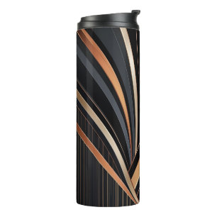 Art Deco Metallic Geometric Elegance Thermal Tumbler