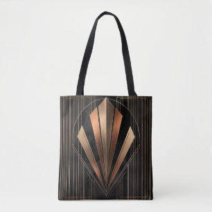 Art Deco Metallic Geometric Elegance Tote Bag