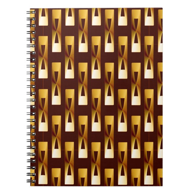 Art Deco Metallic Geometric - Gold and Chocolate Notebook (Front)