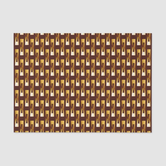 Art Deco Metallic Geometric - Gold and Chocolate Tissue Paper (Front)
