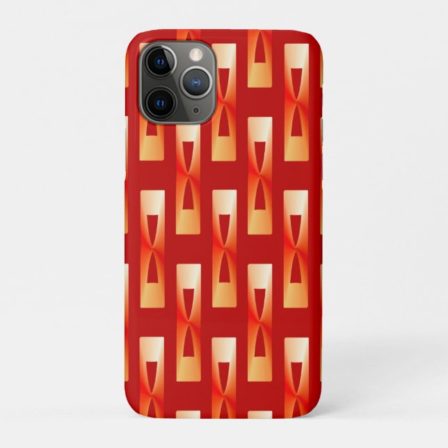 Art Deco Metallic Geometric - Red and Coral Case-Mate iPhone Case (Back)