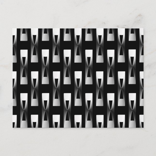 Art Deco Metallic Geometric - Silver and Black Postcard (Front)