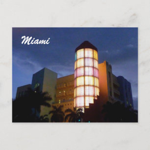 art deco miami lights postcard