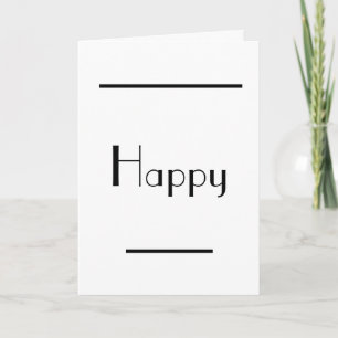 Art Deco Minimal Typography Happy Birthday Card