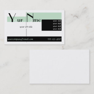Art Deco Mint Green Business Card