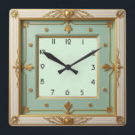 Art Deco Mint Square Wall Clock<br><div class="desc">Great clock design. You will love it like others. Be free to use this design for other product you like or to customise and add your text. Follow me for more. Thank you. Have a nice day.</div>