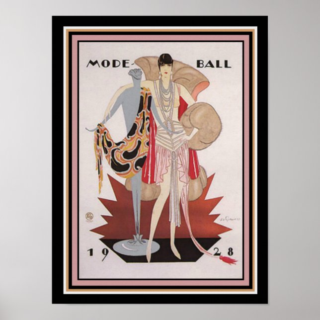 Art Deco Mode Ball 1928 12 x 16 Wall Art (Front)