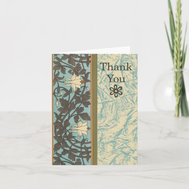 Art Deco Modern Floral Thank You Notes (Front)