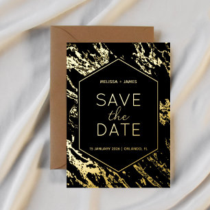 Art Deco Modern Hexagon Wedding Save the Date