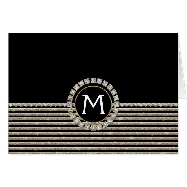 Art Deco Modern Horizontal Stripe Glitter Look (Front Horizontal)