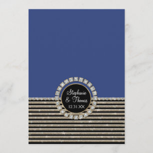 Art Deco Modern Horizontal Stripe Glitter Look Menu