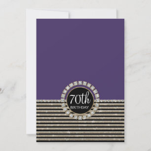 Art Deco Modern Horizontal Striped Birthday Party Invitation