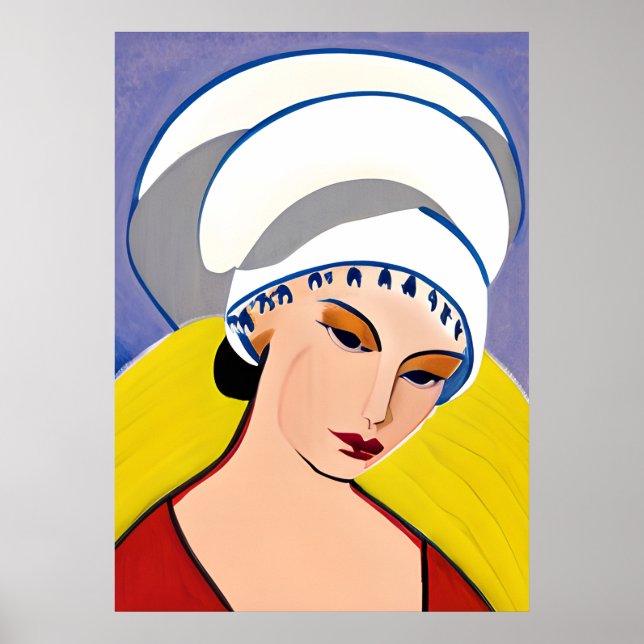 Art Deco Modern Lady in a Turban Poster (Front)