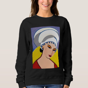 Art Deco Modern Lady in a Turban Sweatshirt