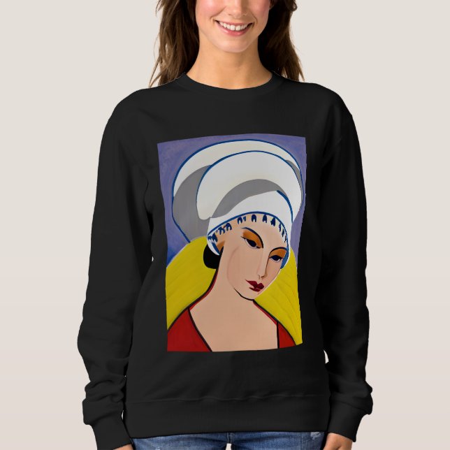 Art Deco Modern Lady in a Turban Sweatshirt (Front)