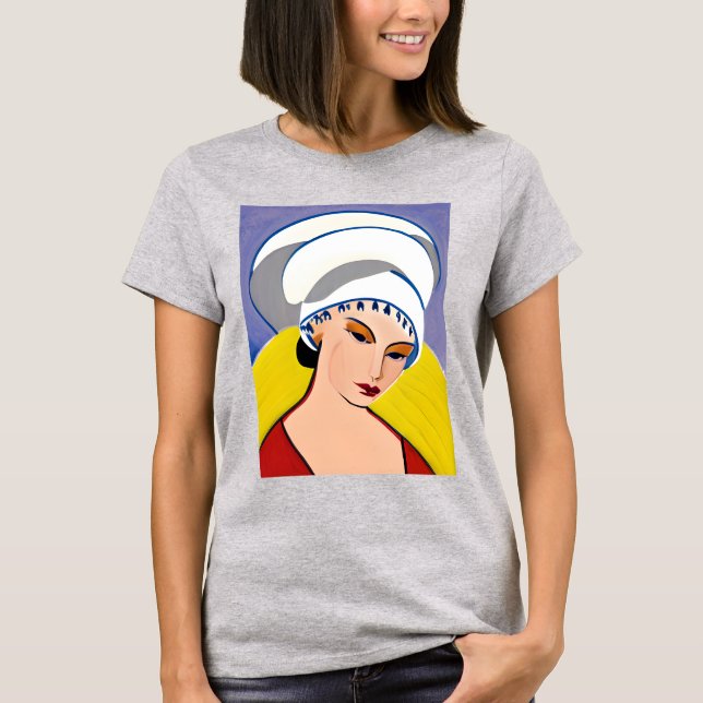 Art Deco Modern Lady in a Turban T-Shirt (Front)