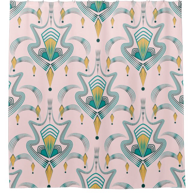 Art deco modern pattern graphic ornament. Abstract Shower Curtain (Front)