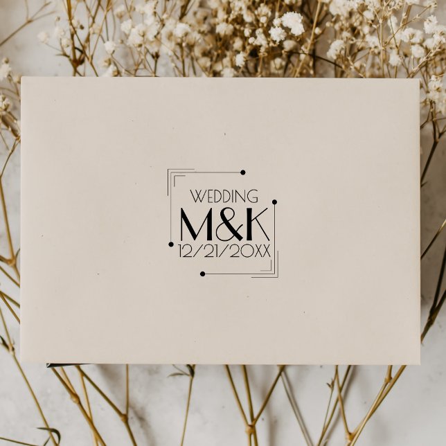 Art Deco Monogram 1920s Wedding Rubber Stamp (Creator Uploaded)