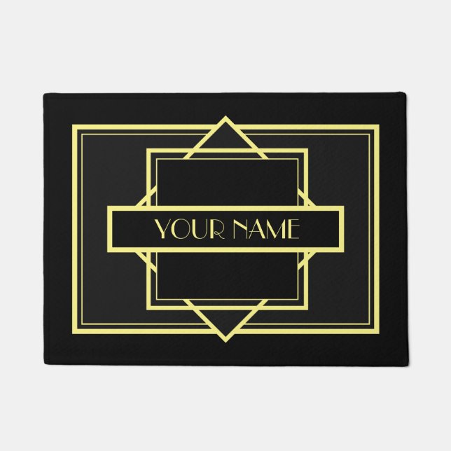 Art Deco Monogram  - Gold Doormat (Front)
