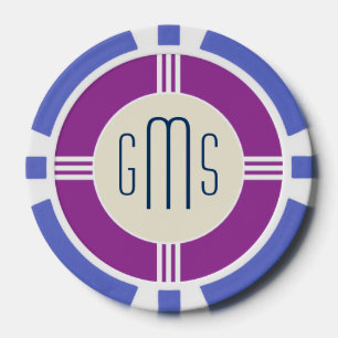 Art Deco Monogram Initials Personalised Poker Chip