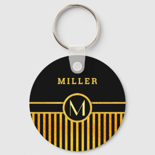 Art deco monogram key ring