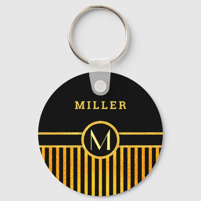 Art deco monogram key ring (Front)