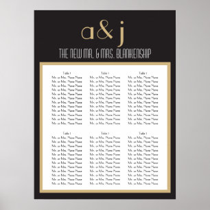 Art Deco Monogram Wedding Seating Chart 2