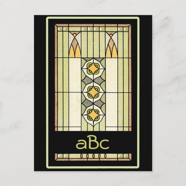 Art Deco Monogrammable Postcards (Front)