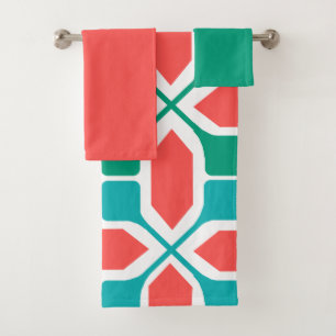Art Deco Mosaic Bath Towel Set