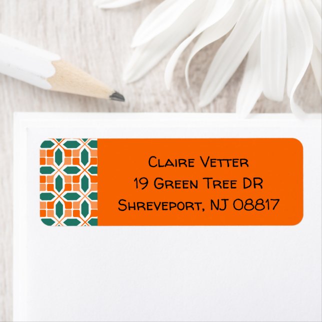 Art Deco Mosaic  Return Address Label (Insitu)