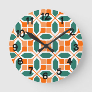 Art Deco Mosaic  Round Clock