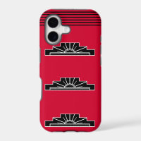 Art Deco Motif in B&W and Red Case-Mate iPhone Cas