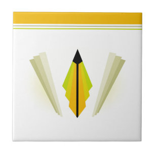 Art Deco Motif in Oranges and Yellows Tile