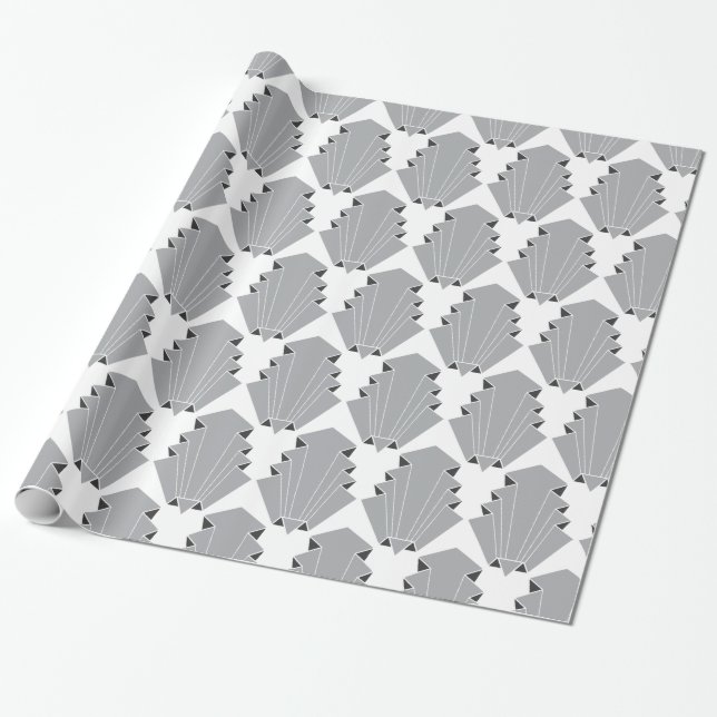 Art Deco Motif Pattern Wrapping Paper (Unrolled)
