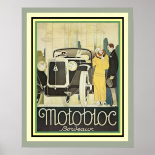 Art Deco Motobloc Bordeaux Poster 16 x 20