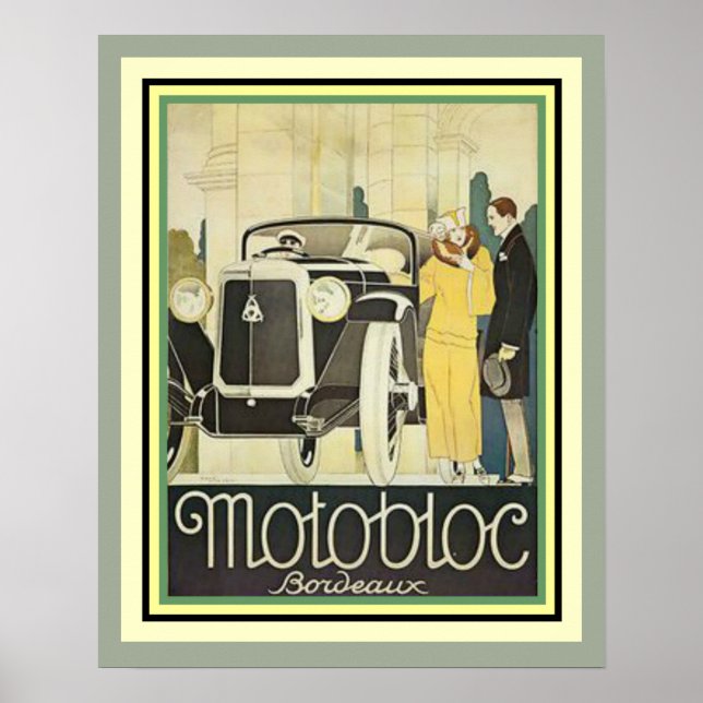 Art Deco Motobloc Bordeaux Poster 16 x 20 (Front)