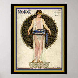 Art Deco Motor Magazine Cover 16 x 20 Poster