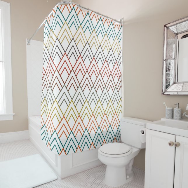 Art Deco Mountains  Shower Curtain (In Situ)