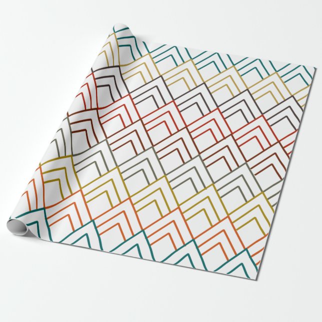 Art Deco Mountains  Wrapping Paper (Unrolled)