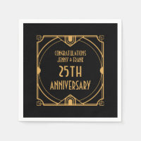 Art Deco Names 25th Silver Wedding Anniversary
