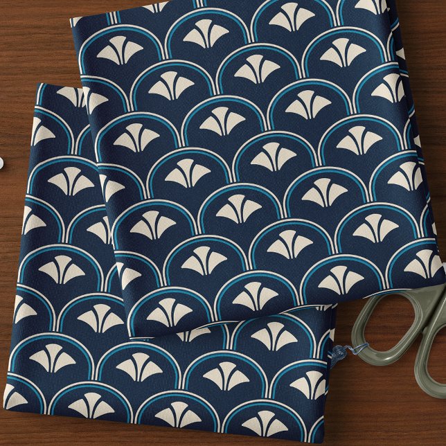 Art Deco Navy Blue Scallop Fabric (Creator Uploaded)