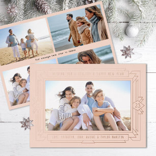 Art Deco New Year Multi Photo Foil Holiday Card