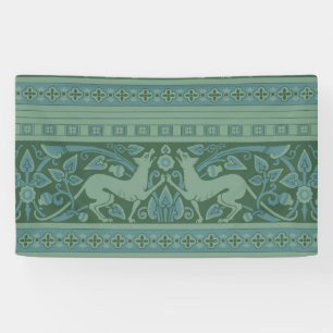 Art Deco Nouveau Dog Nature Animal Pattern Banner